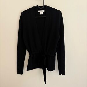Sarah Spencer Italian Merino Velvet Sash Cardigan